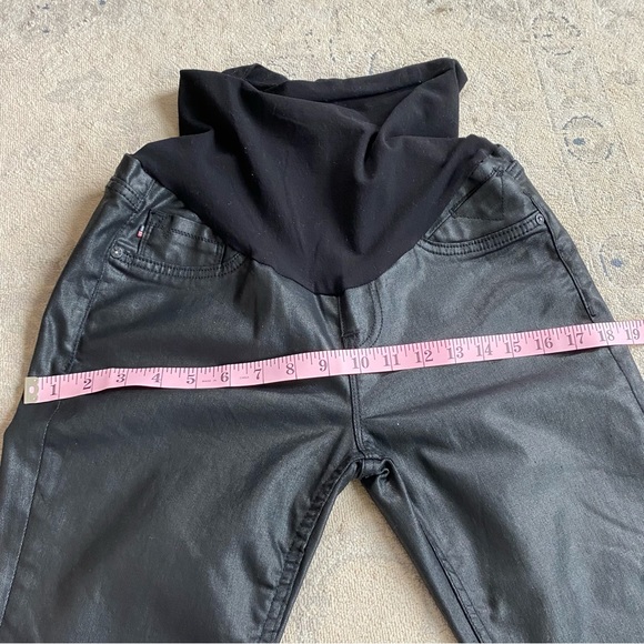 Vigoss Maternity Jeans Wax Coated Slim Fit Size 27 Black - Picture 12 of 13